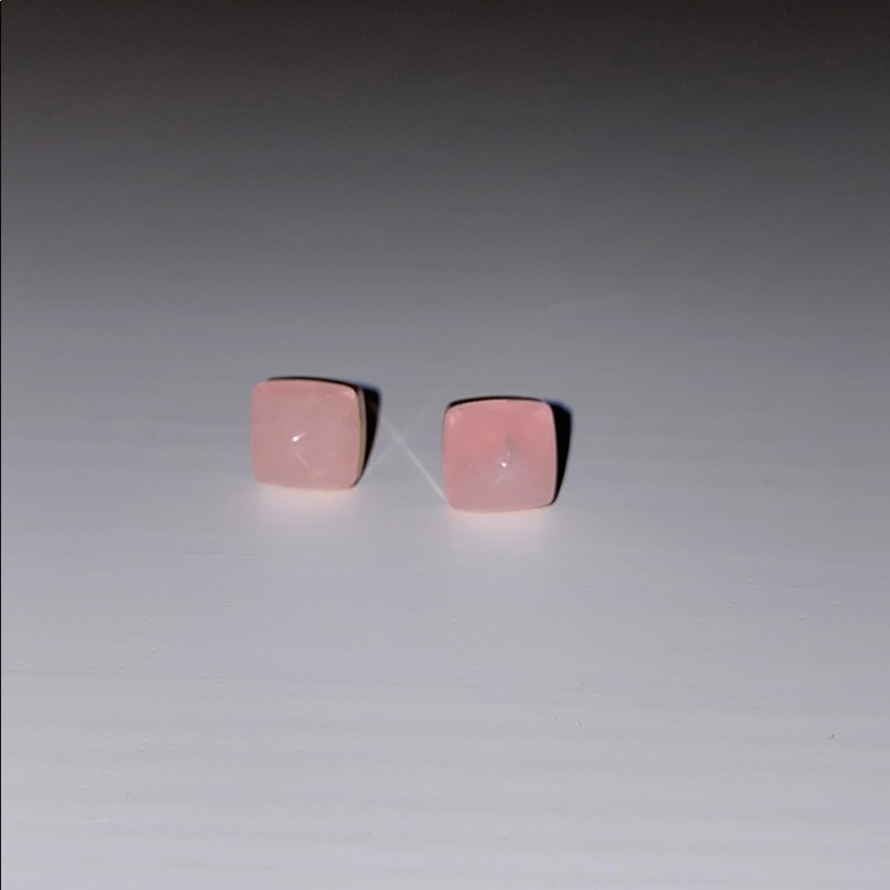 Michael Kors Rose Gold Pink Quartz Earrings